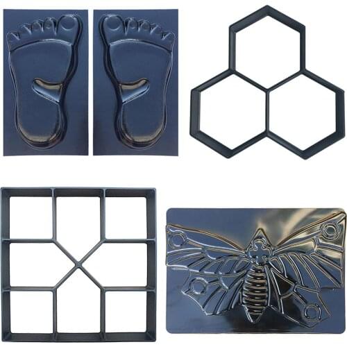 1 Pcs Garden Path Maker Mold Reusable Concrete Cement Stepping Stone Design Paver Walk Mould DIY Plastic Brick Mold Accessories