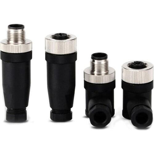 1PCS IP67 3 4 5 Pin Male/Female Connector PG7 Sensor Connector Waterproof Plug Screw Straight/Right Angle M12 Plug
