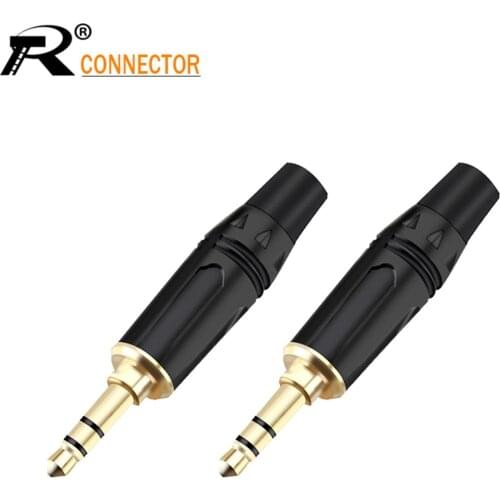20pcs Smooth Black 3pole 3.5mm Jack Wire Connector audio video plug stereo Earphone Connector