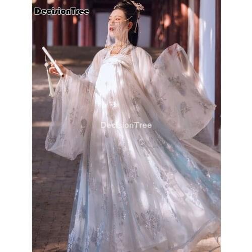 2021 lady casual hanfu traditional chinese costumes ancient retro dance dress woman fairy princess dress stage performance