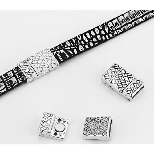 3Sets Carved Geometric Pattern Flat Magnetic Clasp For 10x2mm Flat Leather Bracelet Jewelry Findings Components