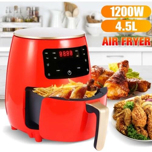 4.5L 1200W Air Fryer Oil free Health Fryer Cooker Home Multifunction Smart Touch LCD Air Fryer Deep Airfryer Pizza Fries Machine