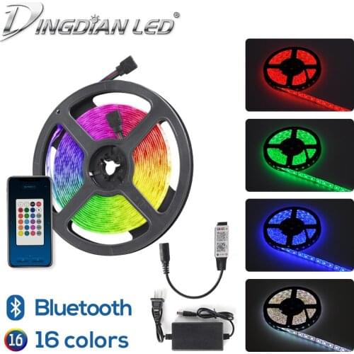 Bluetooth Led String Light Belt APP Control Colorful 5M AV100-240V 5050 LED RGB Waterproof Lamp String Fairy Led Light with Plug