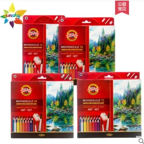 Czech OEM KOH-I-NOOR 24/36/48/72 color Water soluble color pencil for beginners professional hand painted pencil paper box set