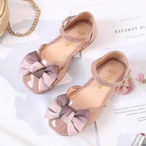 Kids Girls Strap Princess Leather Dance Shoes For Children Bowknot Wedding Party Sandals New 2020 5 6 9 8 10 11 12 Years Old