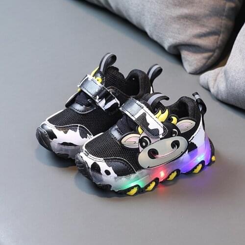 Childrens 2021 childrens sports shoes, childrens casual shoes, boys' and boys' sports shoes, luminous sole size is 21-30