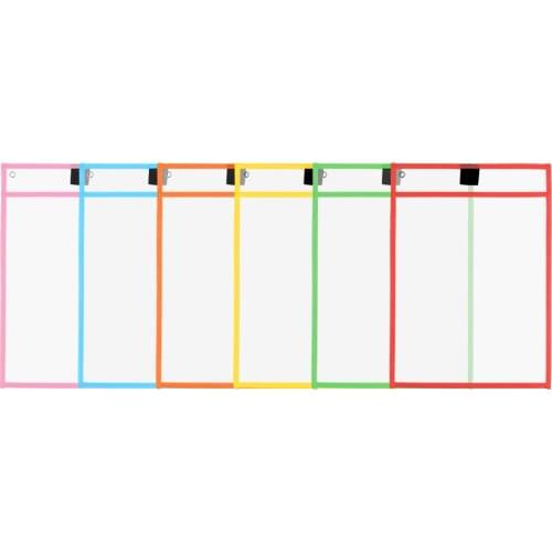 PVC Transparent Write And Wipe Drawing Board Dry Brush Bag File Pocket For Teaching Kids Pastels Reusable Dry Erasable Pockets