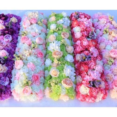 Artificial Flowers Wall Wedding Background Lawn/pillar 1m Arched Flower Road Lead Home Market T Stage Decoration Pink Wreath