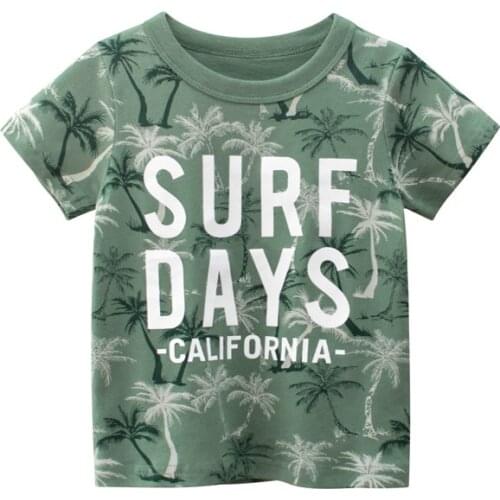 Korean version of childrens clothing 2021 summer new boys short-sleeved T-shirt childrens clothing baby tops