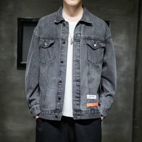 Men jacket Spring autumn new mens denim jacket Korean version of the trend of loose handsome jt gown casual work Clothing coat