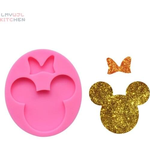 New Resin Bow Mouse Keychain Pendant Mold DIY Keychain Jewelry Pendant Material Aromatherapy Car Hanging Silicone Mold