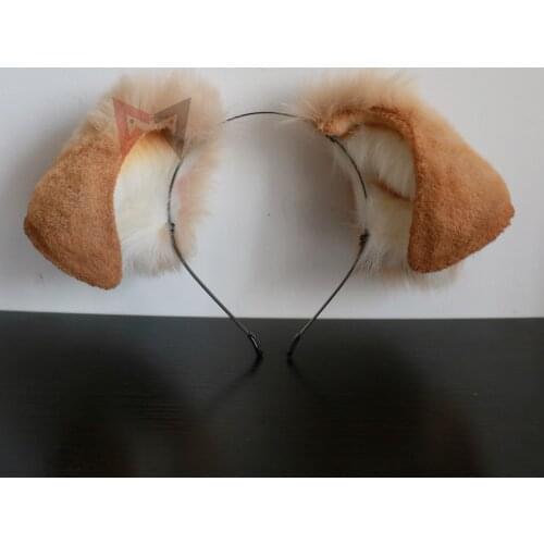 New Handmade Work Brown Dog Ears Fold Style Hairhoop Hairbands Headband Headwear Cosplay Costume Accessories