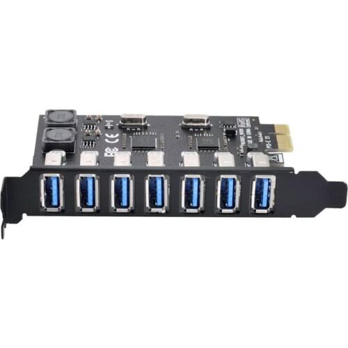 Xiwai PCI-E to 7 Ports USB 3.0 HUB PCI Express Expansion Card Adapter 5Gbps for Motherboard