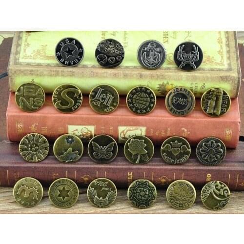 POVUOP jean buttons metal button mixed 20 PCS 20mm button high quality