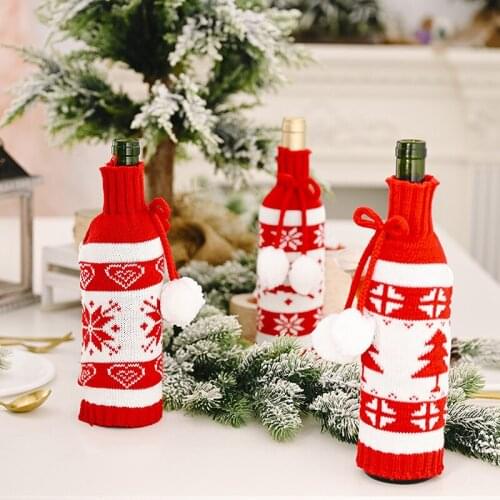 Christmas Decorations For Home Santa Claus Wine Bottle Cover Snowman Stocking Gift Holders Xmas Navidad Decor New Year