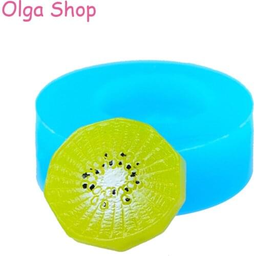 SYL044 17.6mm Kiwi Slice Silicone Mould - Fruit Mold Cupcake Topper Decorative Sugarcraft Cabochon Candy, Resin, Oven Safe Mould