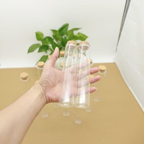 6pcs/lot 37*180mm 150ml Glass Bottles Storage Jar for Spice Corks spicy Bottle Candy Containers Vials With Cork Stopper
