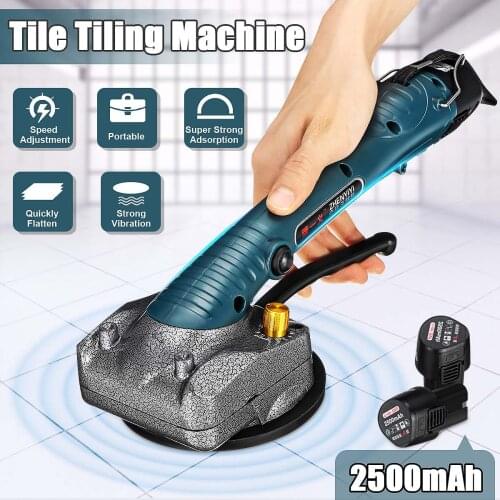 600W Tile Machine Vibrators High Power Tile Tiling Machine Electric Floor Tile Vibrator Tiling Tile Tool+2pcs 2500mAh Batteries