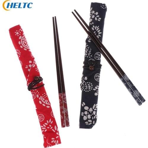 1Set Japanese Chopsticks With Box Set Natural Ironwood Handmade Value Gift Sushi Chinese Food Reusable Portable Travel Tableware