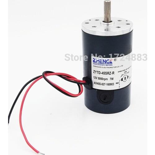 ZHENGKE ZYTD-45SRZ-R 45mm 12V/24V DC motor Round shaft 2000RPM3000RPM4000RPM5000RPM 7W/8W