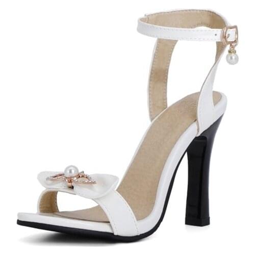 2021 New Women Summer Super High Heel 10CM Sandals Open-toed Sexy Stripper Heels Large Size 32-50 Wedding Party Shoes T320