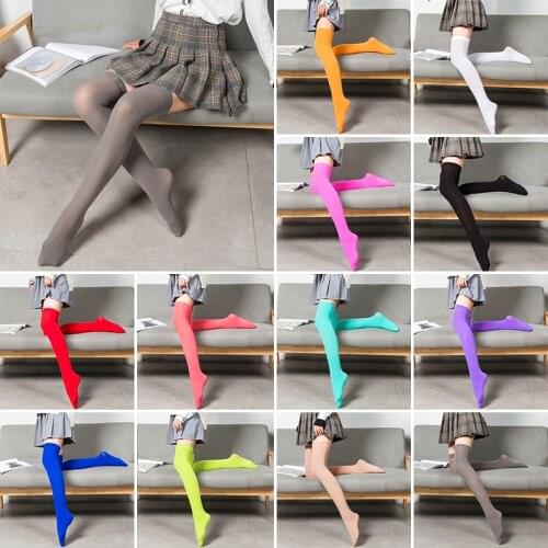 1Pair Women Sexy Warm Thigh High Stockings Over Knee Socks Velvet Calze Stretch Stocking Temptation Medias Overknee Long Socks