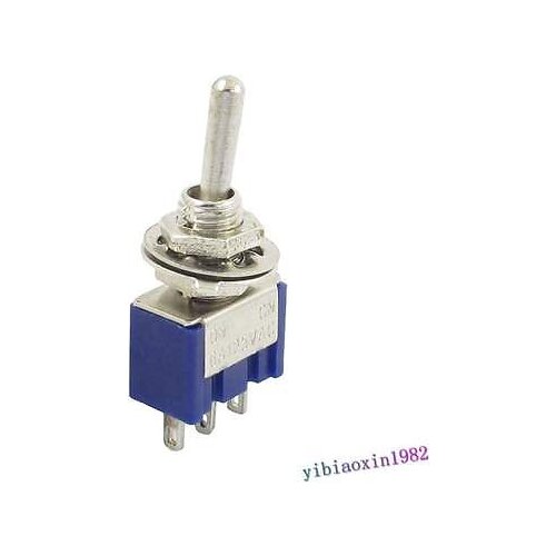 25pcs AC125V 6A 3-Pin SPDT On/Off/On 3 Position Latching Mini Toggle Switch Blue