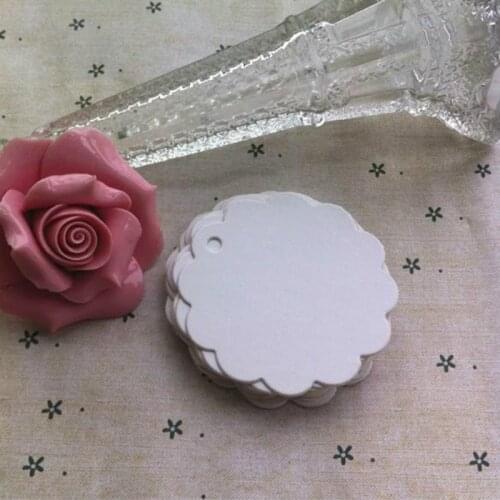 6 * 6 Cm White Paper Round Mark Products Hand Draw Cardboard Label Clothing Garment Tags Words Blank Paper Id Card 500 Pcs/lot