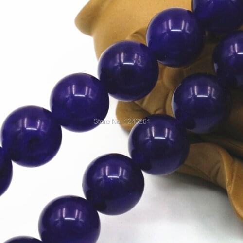 4 6 8 10 12 14mm Accessories Purple Chalcedony Stone Loose Round Beads Accessory Parts 15inch Women Girls Gifts Jewelry Making