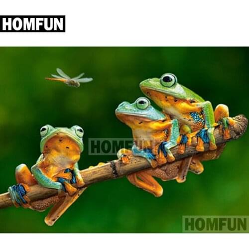 HOMFUN Full Square/Round Drill 5D DIY Diamond Painting "Animal frog" Embroidery Cross Stitch 5D Home Decor Gift A01845
