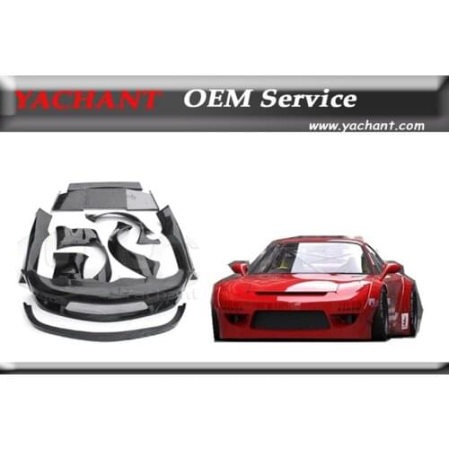 Car-Styling Fiber Glass FRP Bodykits Fit For 92-97 RX7 FD3S RB V2 Style Wide Body Kit Bumper Fender Spoiler Diffuser