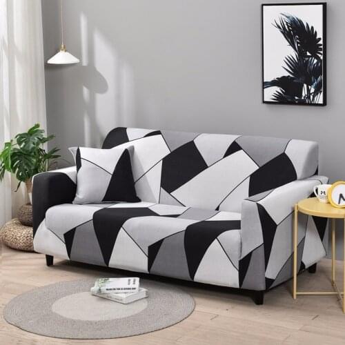 Geometric Stretch Couch Cover Modern Elastic Sofa Covers for Living Room Tight Wrap All-inclusive Sofa Slipcovers 1/2/3/4 Seater