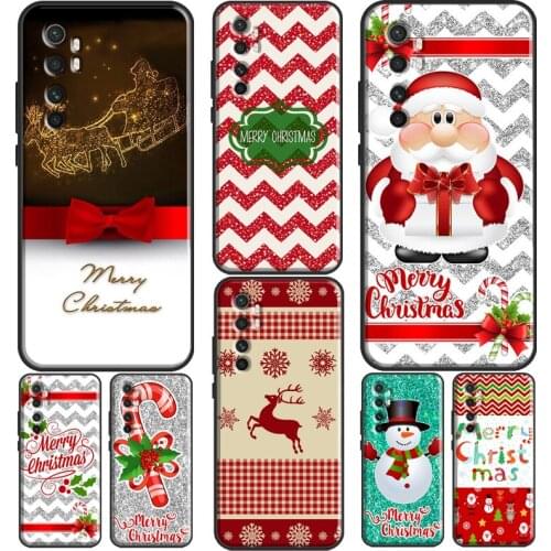 Merry Christmas Gillter Pattern Funda For POCO X3 Pro F3 M3 Case For Xiaomi Mi 11 Ultra Mi Note 10 Lite 9T 10T Pro Cover