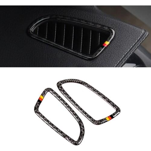 For Mercedes Benz C Class W205 C180 C200 C300 GLC260 2pcs Carbon Fiber Car Air Condition Air Vent Outlet Cover