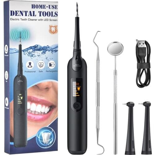 Electric Sonic tooth cleaner Household Oral Dental Scaler Portable Tooth Calculus Tartar Remover Whiten Teeth Cleaner LED Screen