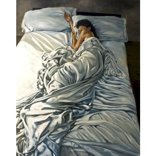 GATYZTORY Frame Diy Painting By Numbers Sleeping Figure Paint By Number Coloring Acrylic Paint Home Decor Art 40x50cm