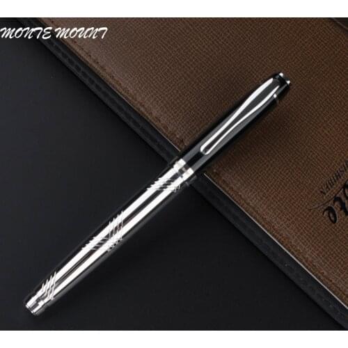Smooth Writing black hat Platinum Stainless steel Business roller pen office marker Writing Roller ball Pen ink black Refill