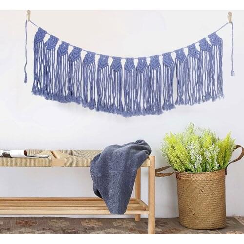 New Large Area Purple Tapestry Macrame Wall Hanging Sofa Background Curtain Living Room Decoration Hand Knitting Boho Ornaments