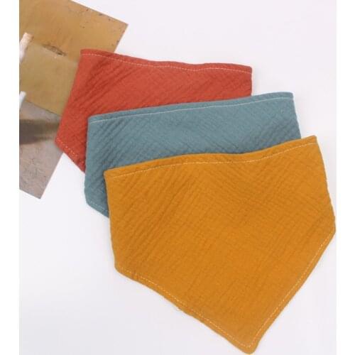 Baby Infant Cotton Bib Solid Color Triangle Scarf Feeding Saliva Towel Bandana Burp Cloth Boy Girl Babies Accessories Newborn