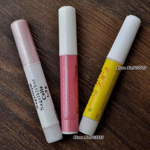 10pcs Pro False Fake Tips Rhinestones Pearls Acrylic Nail Art Decor Glue