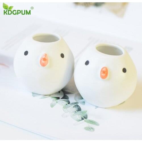 Mini Chick Ceramic Flower Pot Animal Thumb Flowerpot Little Bird Succulent Cactus Vase Flowerpot Bonsai Desktop Home Decoration