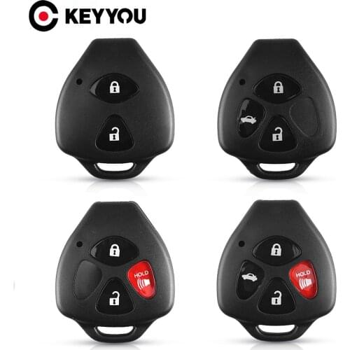 KEYYOU For Toyota Camry Corolla RAV4 Avalon Venza 2007 2008 2009 2010 2011 2/3/4 Button Car Remote Key Shell Blank No Blade Case