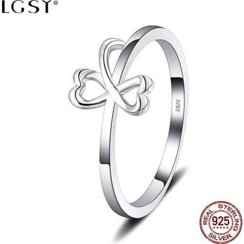 LGSY DR1141 925 Sterling Silver Rings Jewelry Silverware Ring Fine Jewelry Romantic Engagement Ring Fashion Jewelry Round Ring