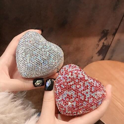 Heart shaped jewelry wedding ring box LED light Earrings display packaging storage box gift lovely diamond ring storage manager