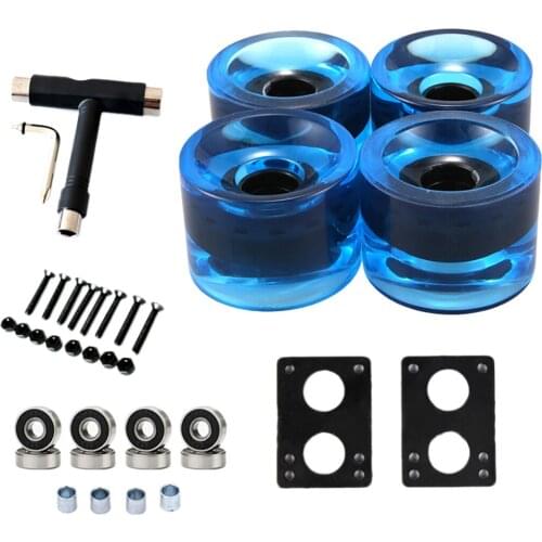 Hot AD-Skateboard Wheels Set With Bearings 82A Longboard Wheels PU Wheels Cruiser Wheels Street Upgrade Replacement