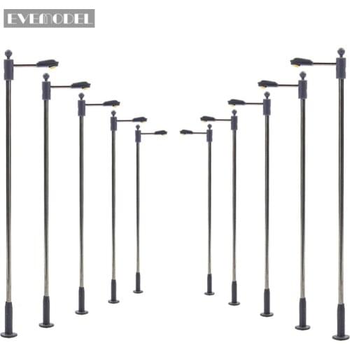 LQS09 10pcs Model Railway Train Lamp Post Street Lights N TT Scale LEDs NEW