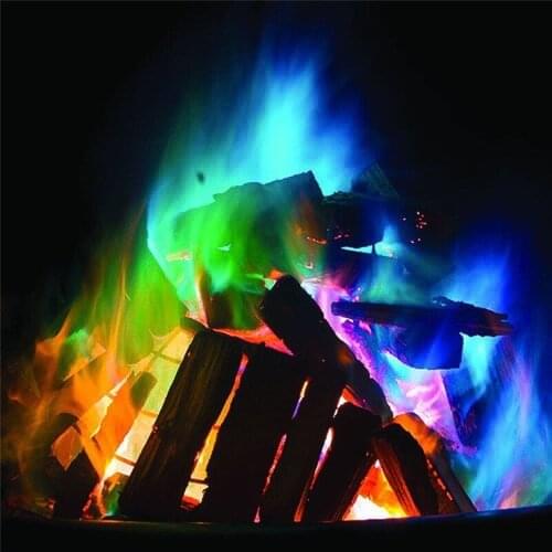 Mystical Fire Coloured Flame For Bonfire Campfire Party Outdoor Party Fireplace Powder Magic Tricks Pyrotechnics Toys