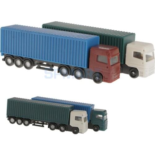 2Pcs Model Container Truck Figure 1:150 N Scale Building Scenery Layout