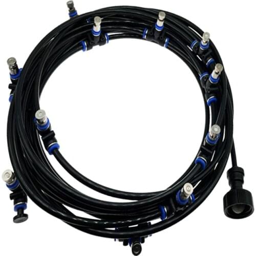 Misting Cooling System Slip Lock Quick Pushing Mister Line Garden Water Spray Nozzle Fog Sprayer Patio Humidifaction 6-18 Meters