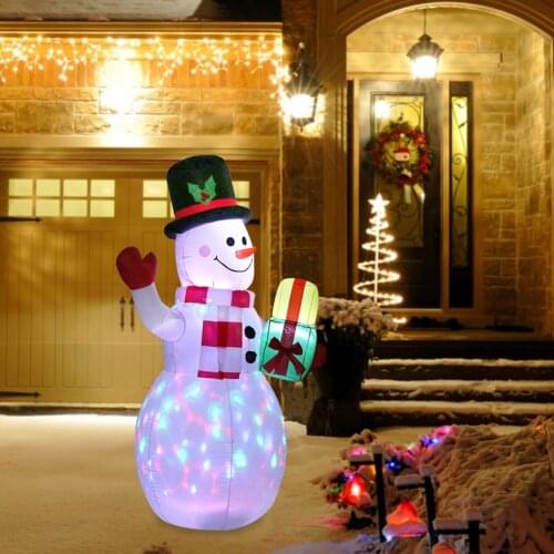 Lighted Inflatable Christmas Snowman Dolls LED Yard Prop LED Light Toy Decoration for Household Parties Ornaments